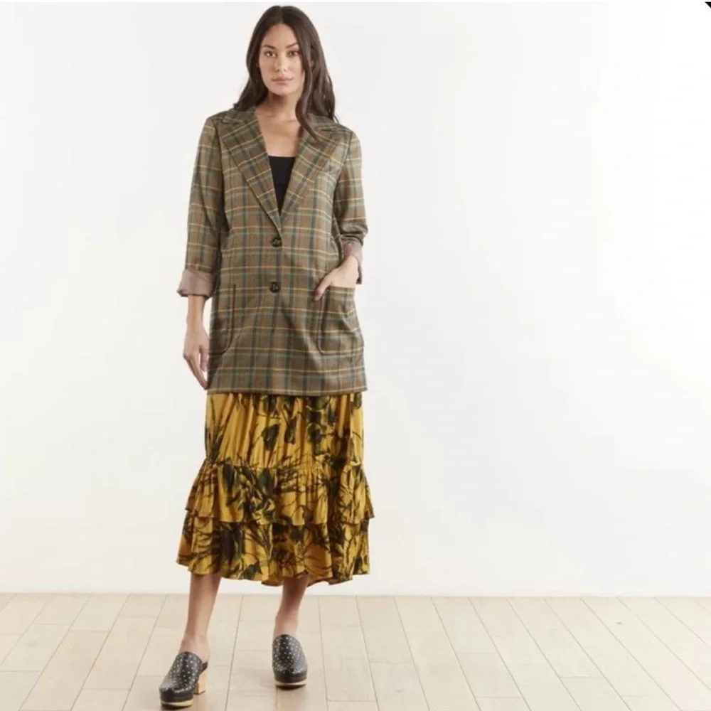 Odell’s Printed Yellow Midi Skirt - Picture 2 of 3